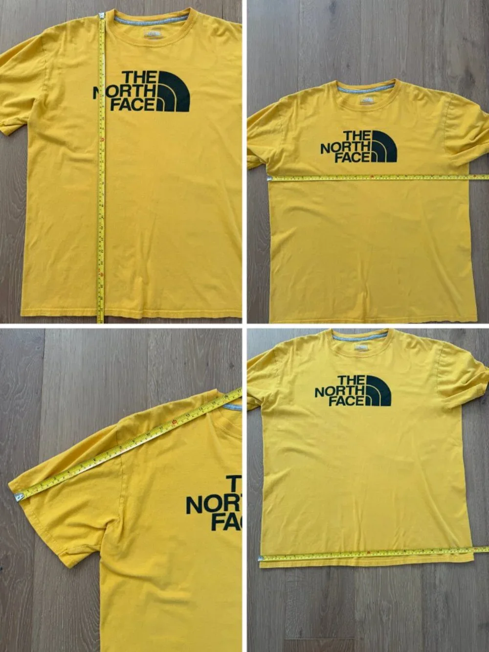 The North Face T-Shirt Men Large Gold Yellow Black Half Dome Graphic Tee Classic